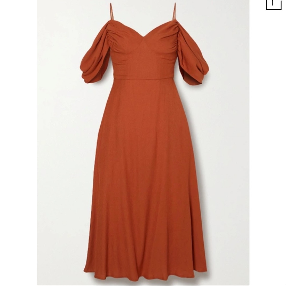 Cult Gaia Katalina cold-shoulder woven midi dress